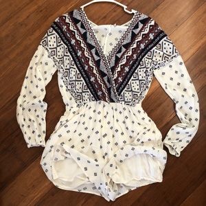 White Long-Sleeve Romper